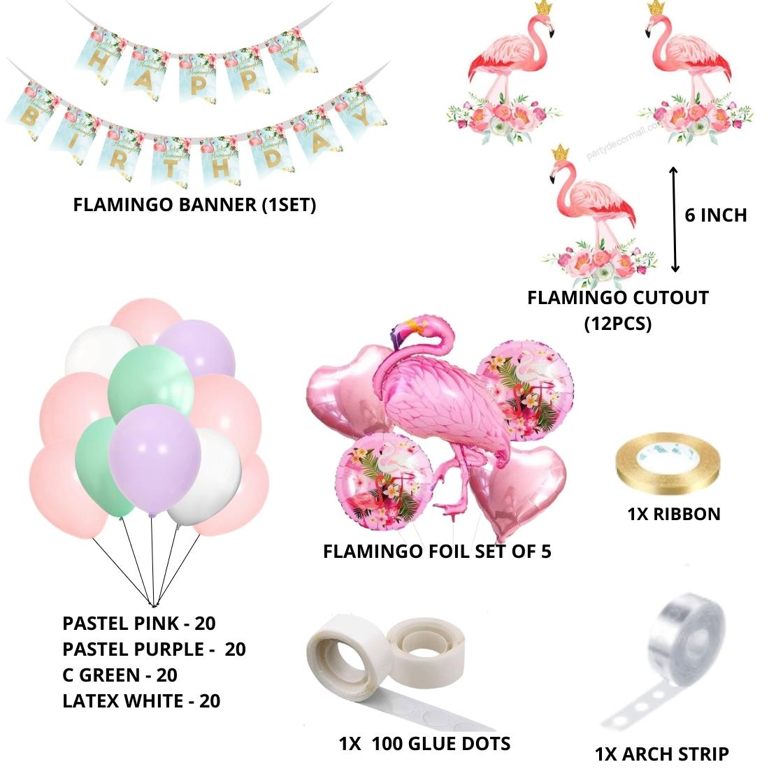 Flamingo Birthday Decoration Kit(100 Pcs)