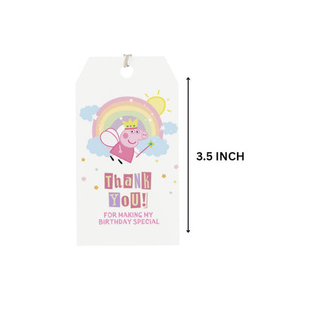 Peppa Pig Theme Birthday Favour Tags (2 x 3.5 inches/250 GSM Cardstock/Mixcolour/30Pcs)