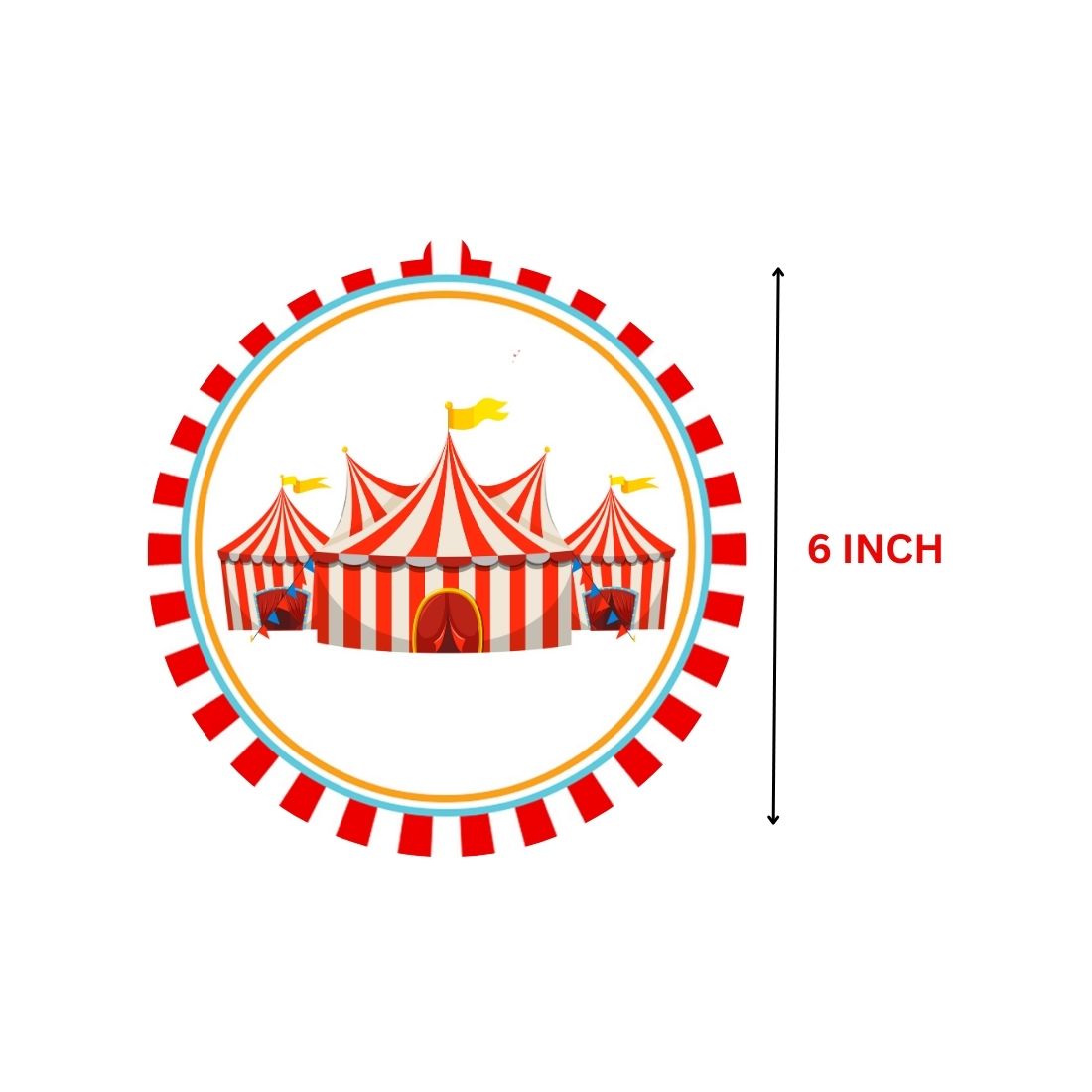 Carnival Theme Birthday Party Decorations - Banner, Cutouts, Thank You Sticker, Danglers (6 inches/250 GSM Cardstock/Mixcolour/55Pcs)