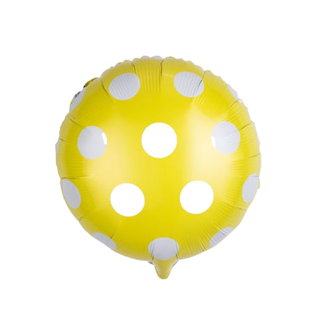 Round Shape Yellow Polka Dot Foil Balloon