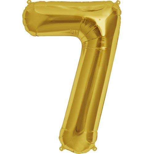 Load image into Gallery viewer, 32 Inches Number Foil Balloon, Gold Color, Number 7
