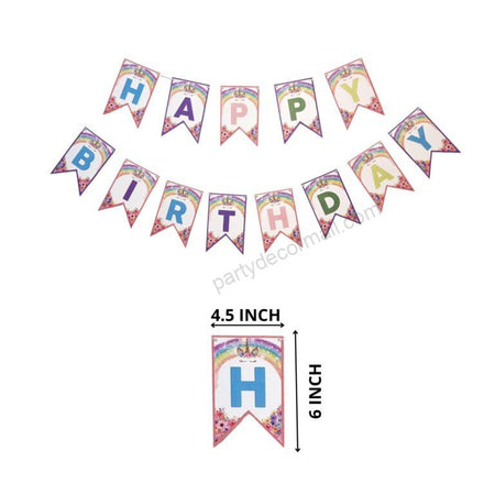 Unicorn Theme Birthday Decoration Banner for Kids Birthday Party