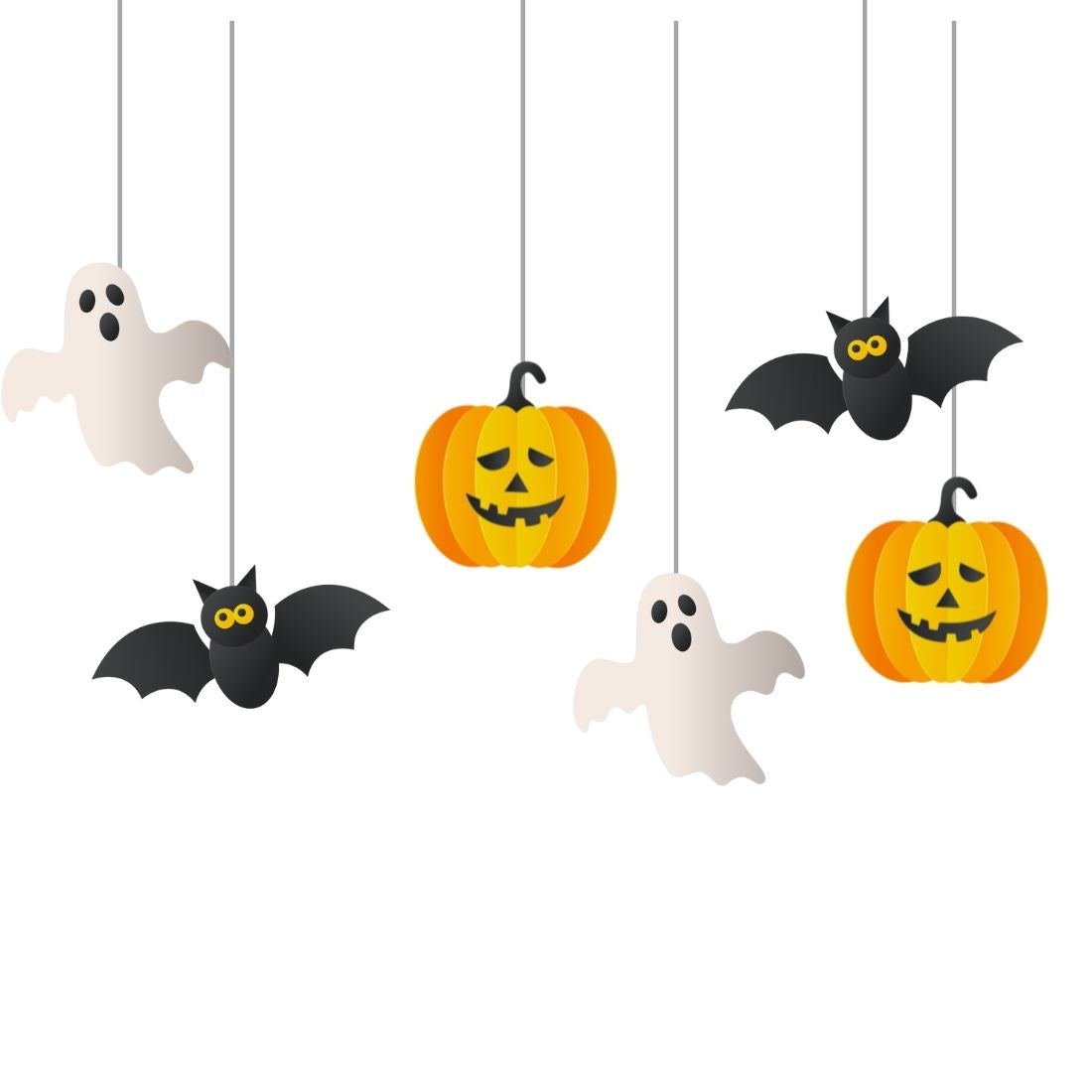 Halloween Dangler/Wall Hanging Halloween Decoration – (6 Pieces) - Material-Cardstock