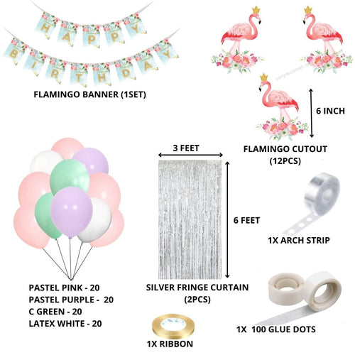 Load image into Gallery viewer, Flamingo Birthday Decoration Kit(98 Pcs)
