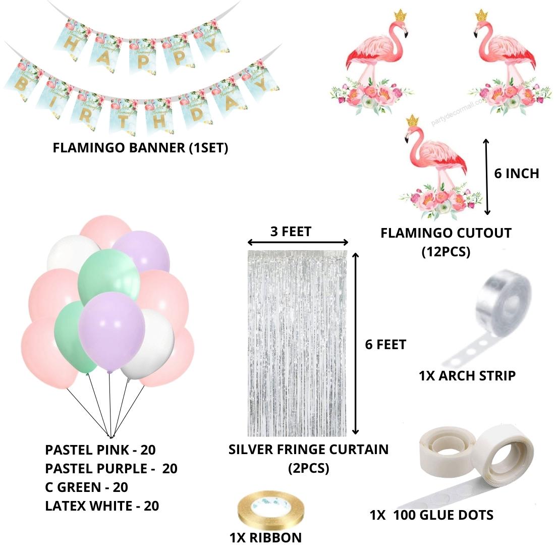 Flamingo Birthday Decoration Kit(98 Pcs)