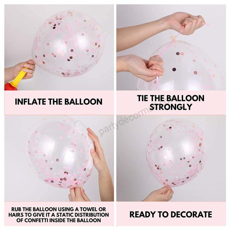 Rosegold  Birthday Decor DIY Kit includes; Metallic Balloon, Confetti, Star Foil Balloon, Heart Foil Balloon, Happy Birthday & foil Number(26)