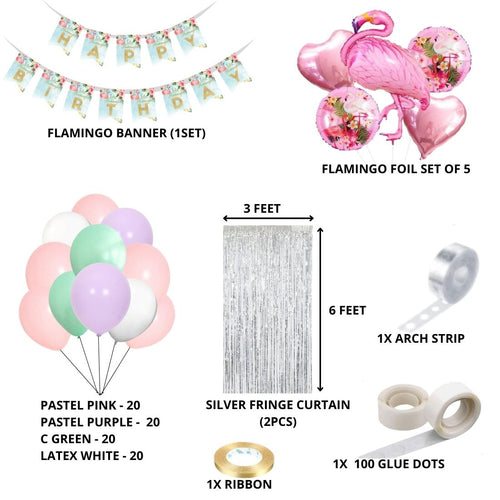Load image into Gallery viewer, Flamingo Birthday Decoration Kit(90 Pcs)
