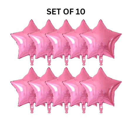 18″ Dark Pink Star Foil Balloon for Birthday Party, Anniversary Pack of 10