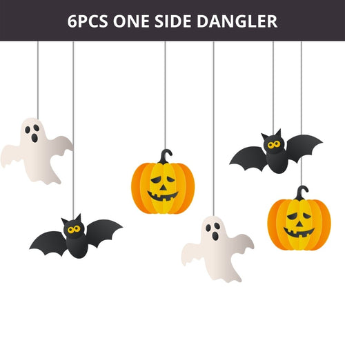Load image into Gallery viewer, Halloween Dangler/Wall Hanging Halloween Decoration – (6 Pieces) - Material-Cardstock
