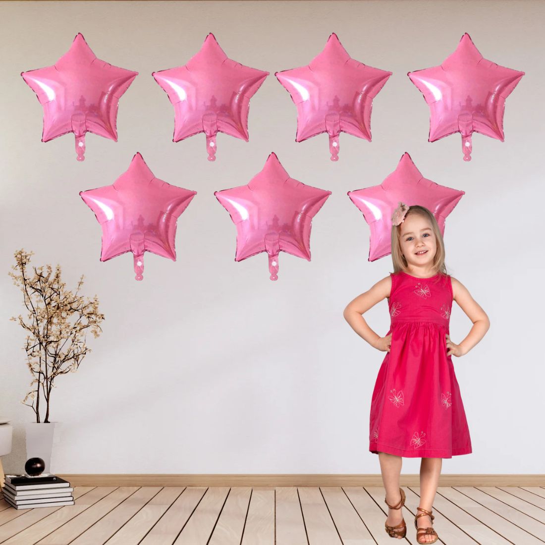 5″ Pink Star Foil Balloon for Birthday Party, Anniversary Pack of 10