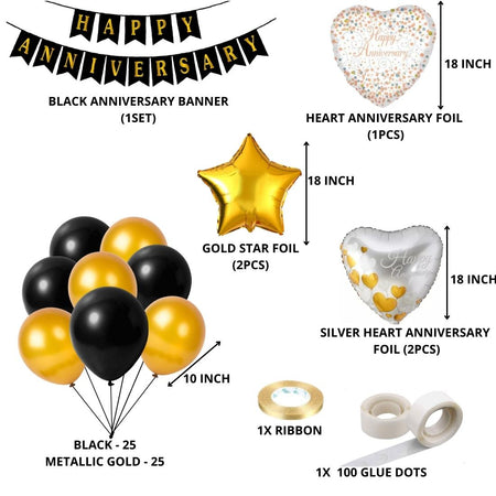 Happy Anniversary Decoration - (58 Pcs)