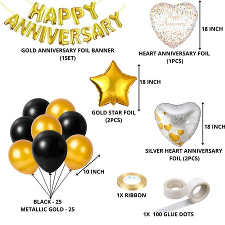 Happy Anniversary Decoration - (70 Pcs)