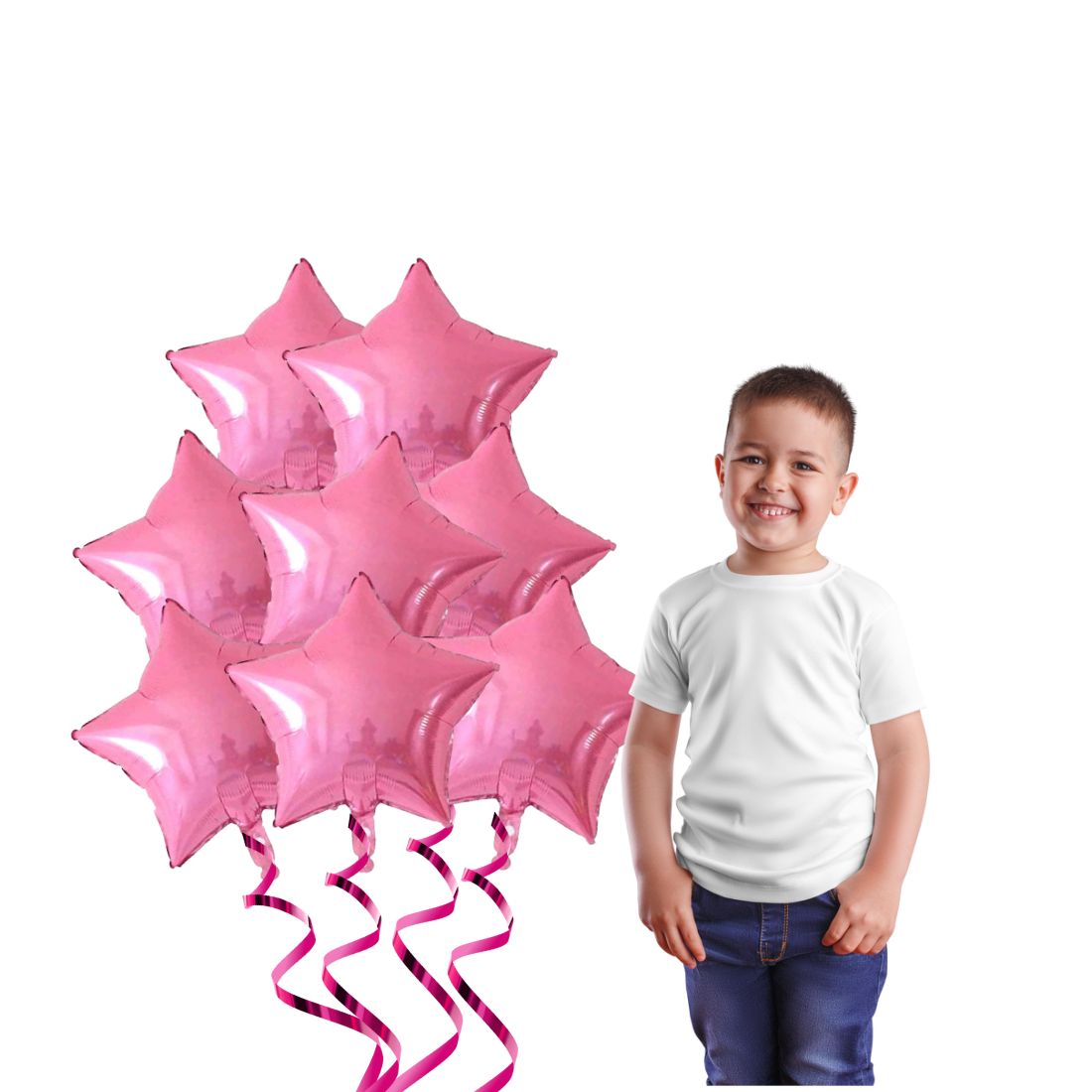 18″ Dark Pink Star Foil Balloon for Birthday Party, Anniversary Pack of 10