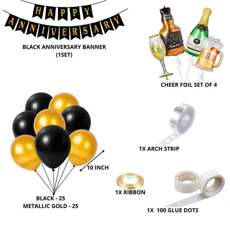 Happy Anniversary Decoration - (58 Pcs)