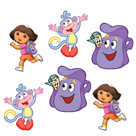 Dora Theme Cutout (6 inches/250 GSM Cardstock/Mixcolour/12Pcs)