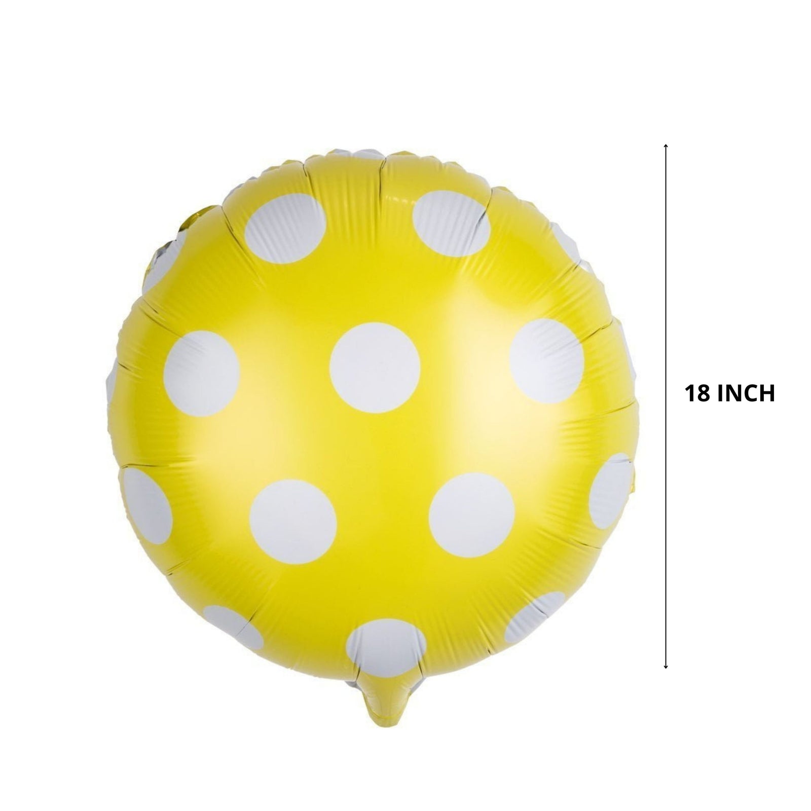 Round Shape Yellow Polka Dot Foil Balloon