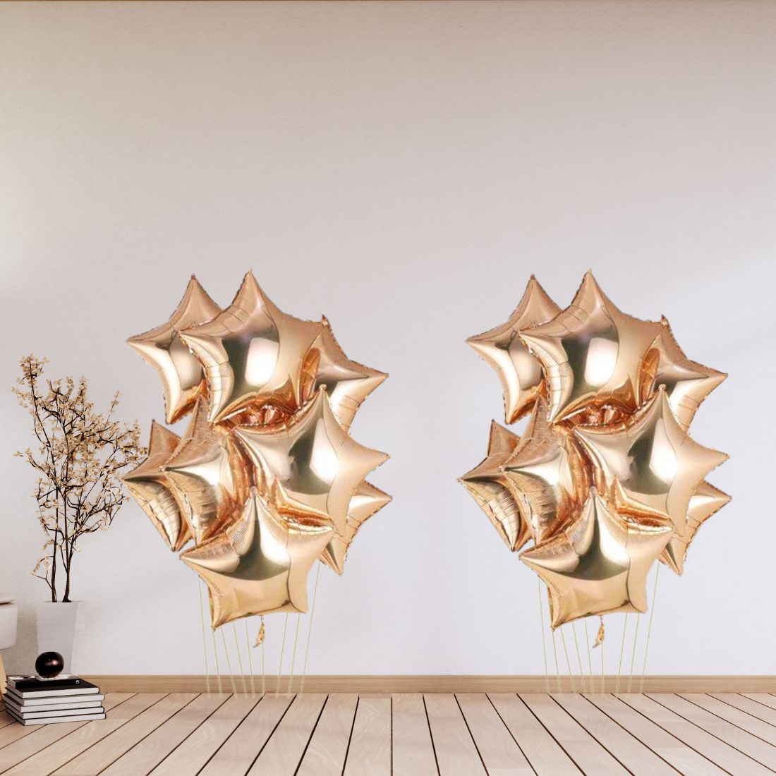 Star Rose Gold 10″ inch Foil Balloon for Birthday Party, Anniversary &amp; Valentine Party Pack of 10