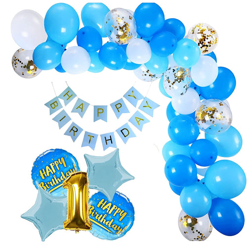 Load image into Gallery viewer, 1st Birthday Decorations kit for Boys - 80 pcs Combo Sets
