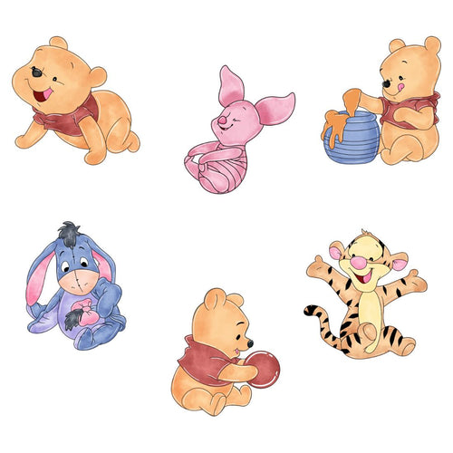 Load image into Gallery viewer, Winnie The Pooh Theme Cutout - (6 inches/250 GSM Cardstock/Mixcolour/12Pcs)
