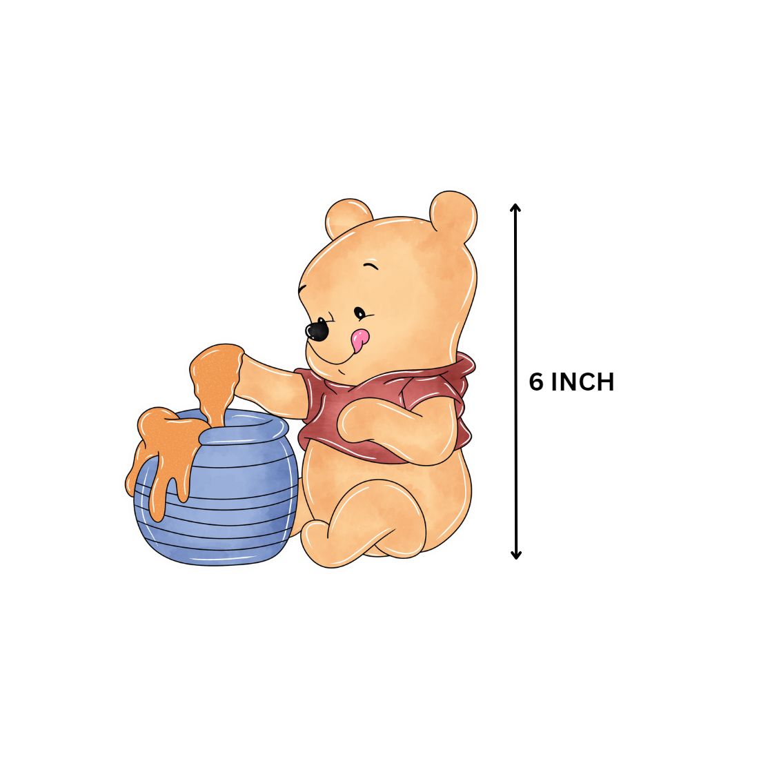 Winnie The Pooh Theme Cutout - (6 inches/250 GSM Cardstock/Mixcolour/12Pcs)