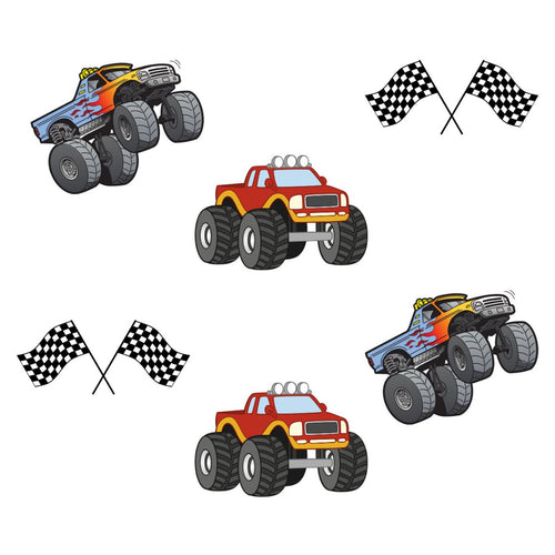 Load image into Gallery viewer, Monster Truck Theme Cutout - (6 inches/250 GSM Cardstock/Mixcolour/12Pcs)
