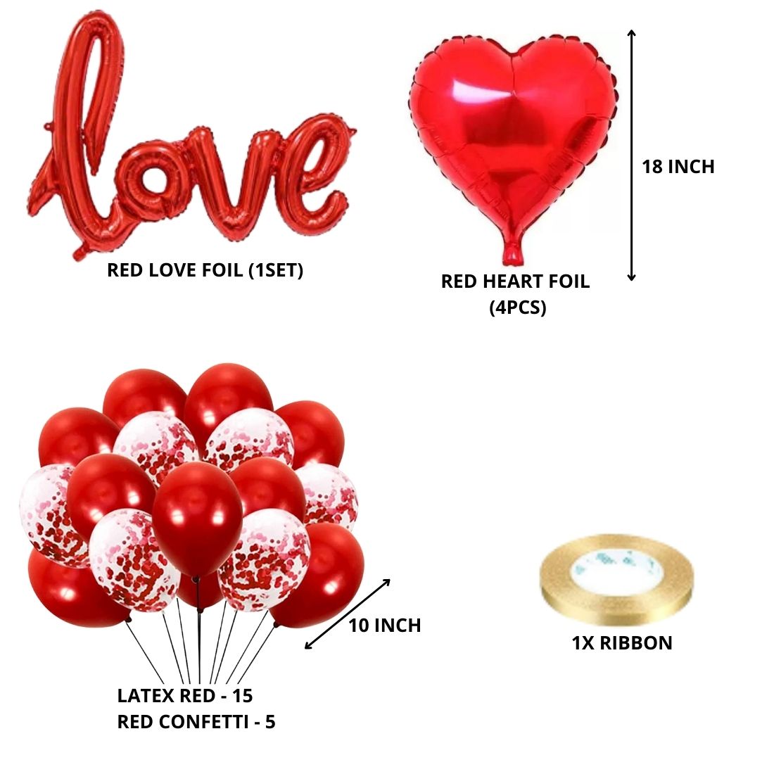 Valentine's / Anniversary / Love Decoration Kit (Red) -