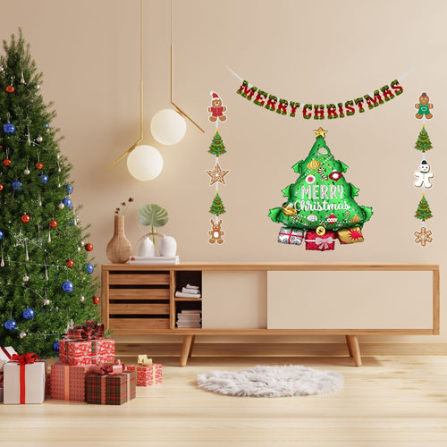 Load image into Gallery viewer, Merry Christmas Theme Decoration Kit- (6 inches/250 GSM Cardstock/Red, Green/25 Pcs)
