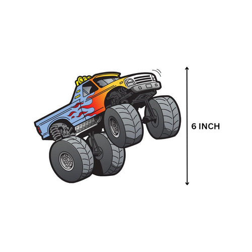Load image into Gallery viewer, Monster Truck Theme Cutout - (6 inches/250 GSM Cardstock/Mixcolour/12Pcs)

