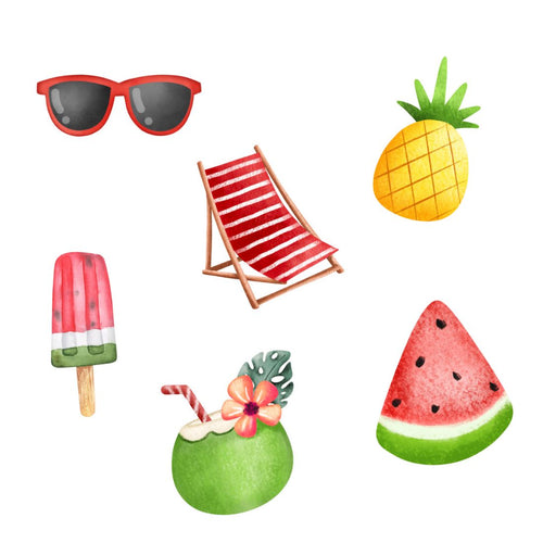 Load image into Gallery viewer, Vacation Theme Cutout (6 inches/250 GSM Cardstock/Mixcolour/12Pcs)
