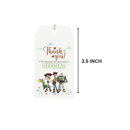 Toys Story Theme Birthday Favour Tags (2 x 3.5 inches/250 GSM Cardstock/Mixcolour/30Pcs)