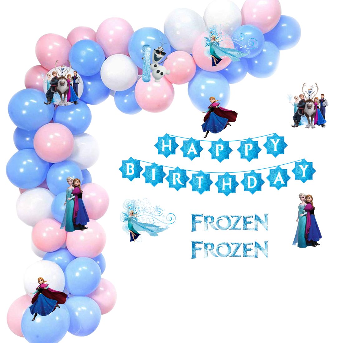 Frozen Theme Birthday/Dangler Decoration DIY Kit (60 Pcs)