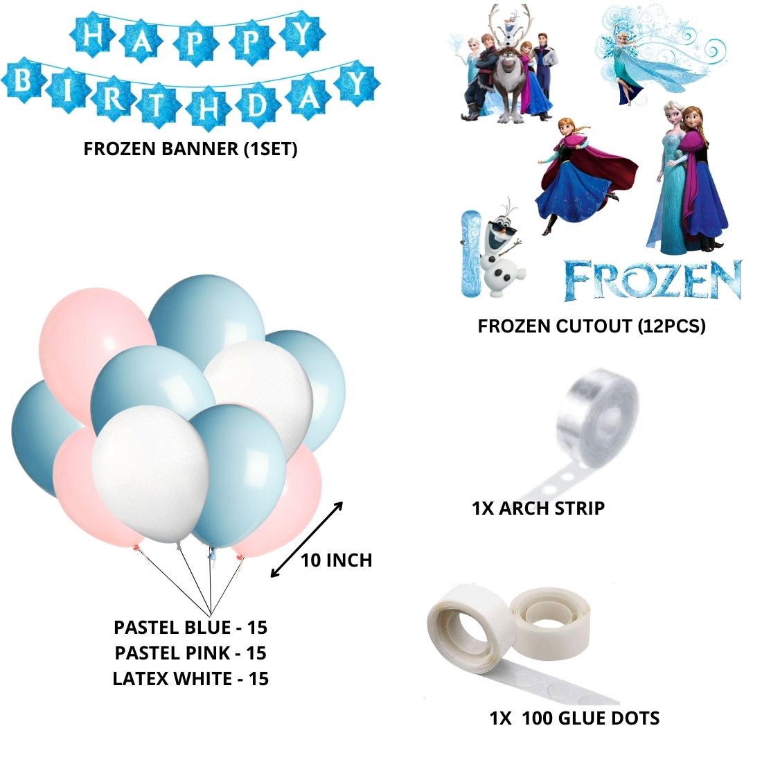 Frozen Theme Birthday/Dangler Decoration DIY Kit (60 Pcs)