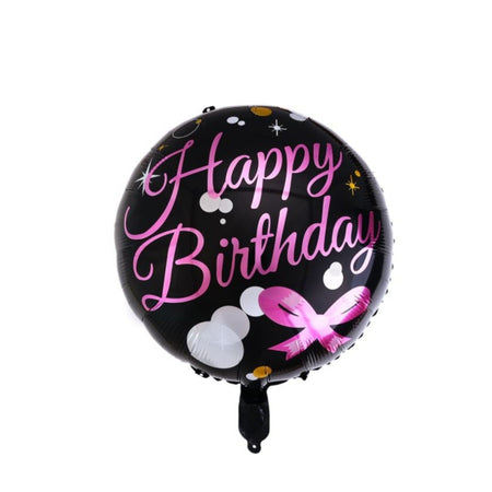 Round Shape Black and Pink Foil Balloon