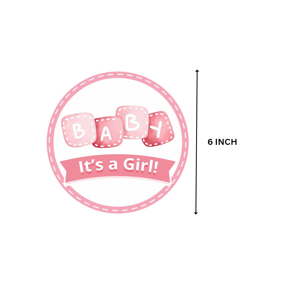 Baby Girl Welcome Danglers - (6 inches/250 GSM Cardstock/Mixcolour/6Pcs)