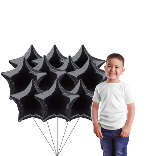 Load image into Gallery viewer, Star Black 10″ inch Foil Balloon for Birthday Party, Anniversary Pack of 10
