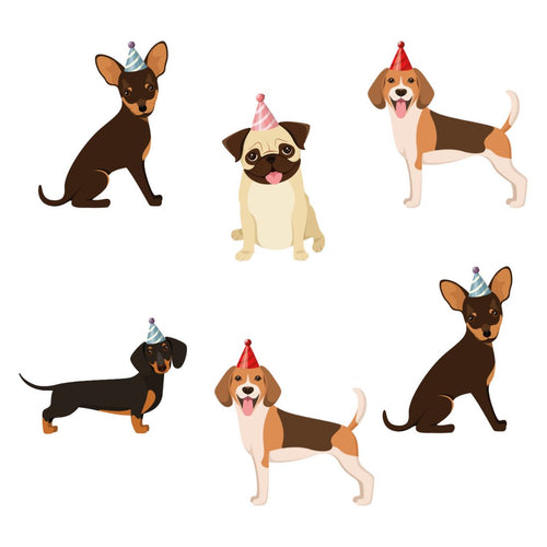 Load image into Gallery viewer, Dog Party Theme Cutout - (6 inches/250 GSM Cardstock/Black and Brown/12Pcs)
