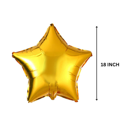 Star Gold 18″ inch Foil Balloon for Happy Birthday Party, Anniversary &amp; Valentine Day Pack of 10