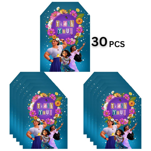 Load image into Gallery viewer, Encanto Model 2 Theme Birthday Favour Tags (2 x 3.5 inches/250 GSM Cardstock/Mixcolour/30Pcs)
