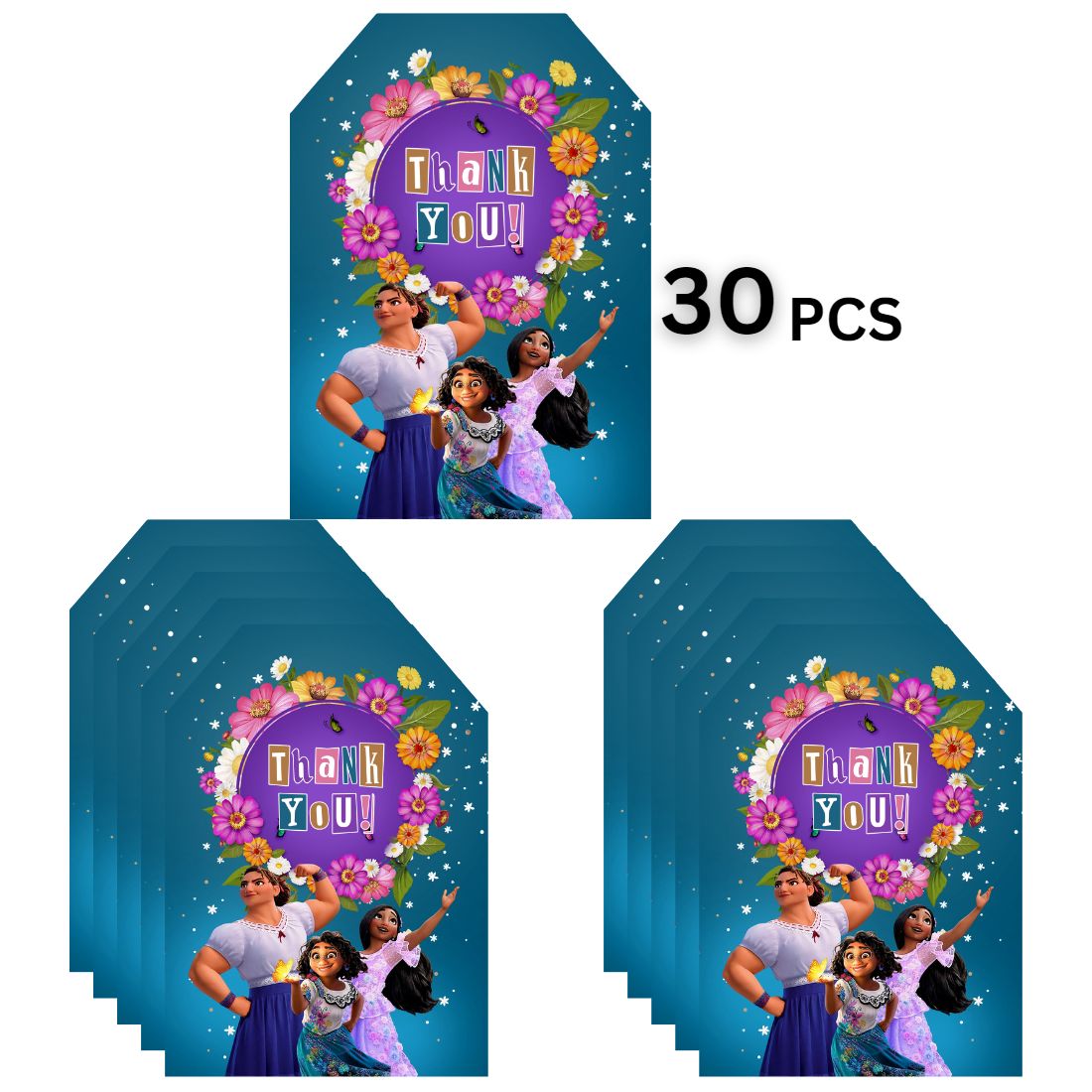 Encanto Model 2 Theme Birthday Favour Tags (2 x 3.5 inches/250 GSM Cardstock/Mixcolour/30Pcs)
