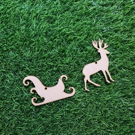 Christmas Tree Ornaments/Hangings Mdf (3.5 Inches / 3MM MDF board / Brown / 13 Pcs)