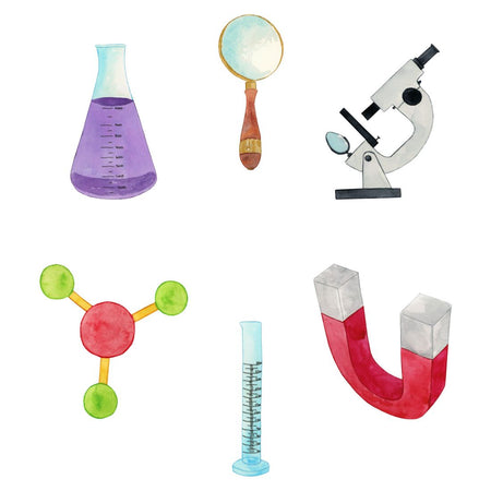 Science Theme Cutout - (6 inches/250 GSM Cardstock/Mixcolour/12Pcs)