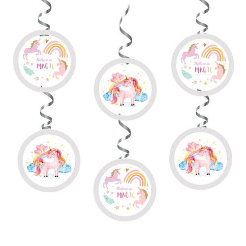 Load image into Gallery viewer, Unicorn Dangler/Wall Hanging Birthday Decoration – (6 Pieces)
