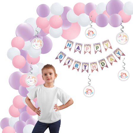 Unicorn Theme Decoration Birthday Kits- 54Pcs