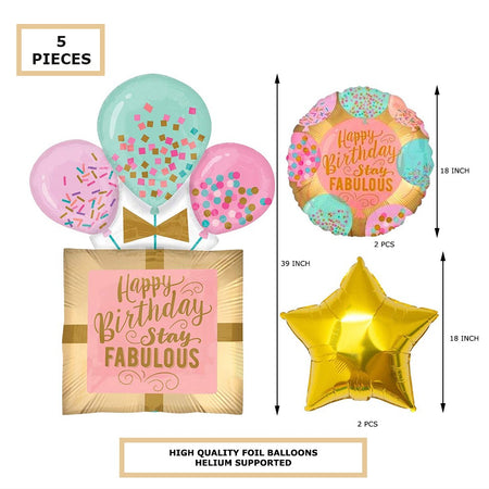 Happy Birthday Stay Fabulous Foil Balloon