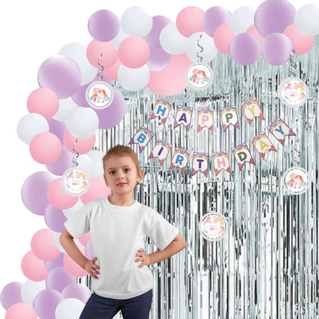 Unicorn Theme Decoration Birthday Kits- 56Pcs