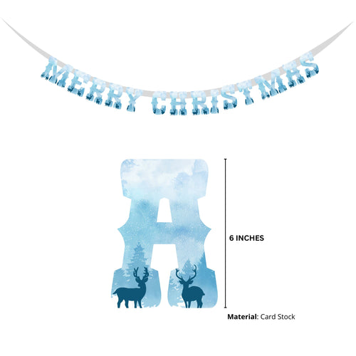 Load image into Gallery viewer, Merry Christmas Theme Decoration Kit- (6 inches/250 GSM Cardstock/Light Blue, White, Red, Brown/25 Pcs)
