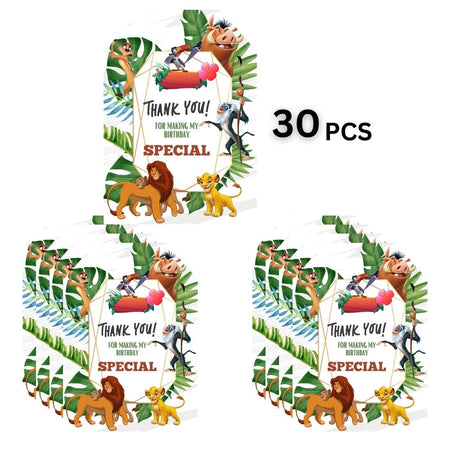 Lion King Theme Birthday Favour Tags (2 x 3.5 inches/250 GSM Cardstock/Mixcolour/30Pcs)