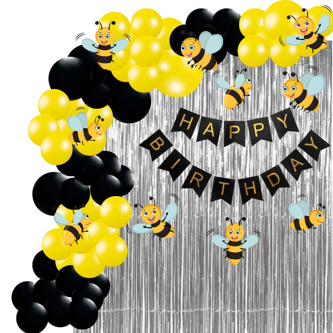 Bumble Bee Theme Balloon Decor DIY Kit (76 Pcs)