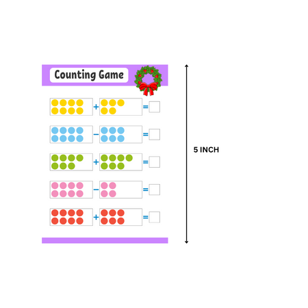 Christmas Addition Game Card (5 Inches/250 GSM Cardstock/MultiColor/20 Cards)