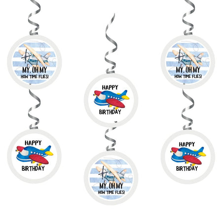 Aeroplane Dangler/Wall Hanging Birthday Decoration – (6 Pieces)